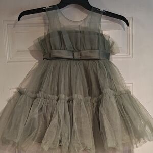 Charming Kids Tulle Dress in Sage
